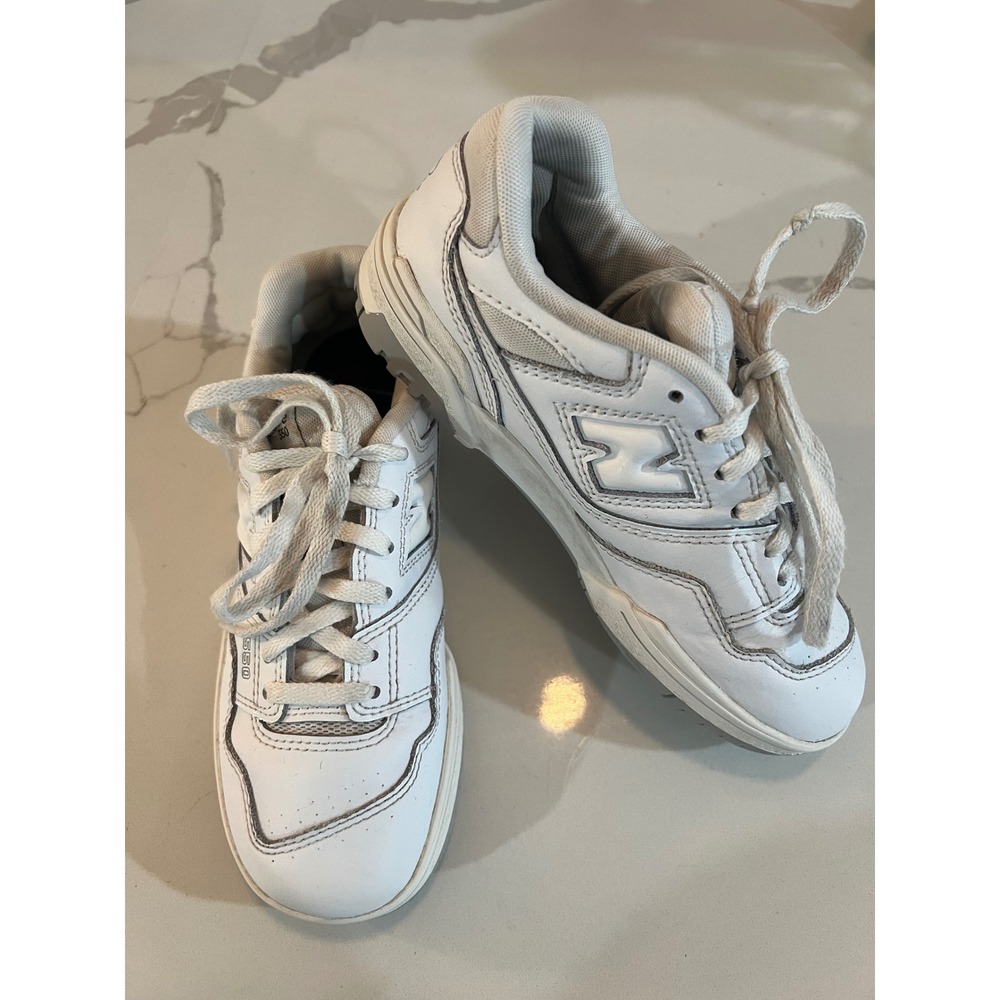 New Balance 550 Kids White Leather Lace Up Sneakers Size 1‎
